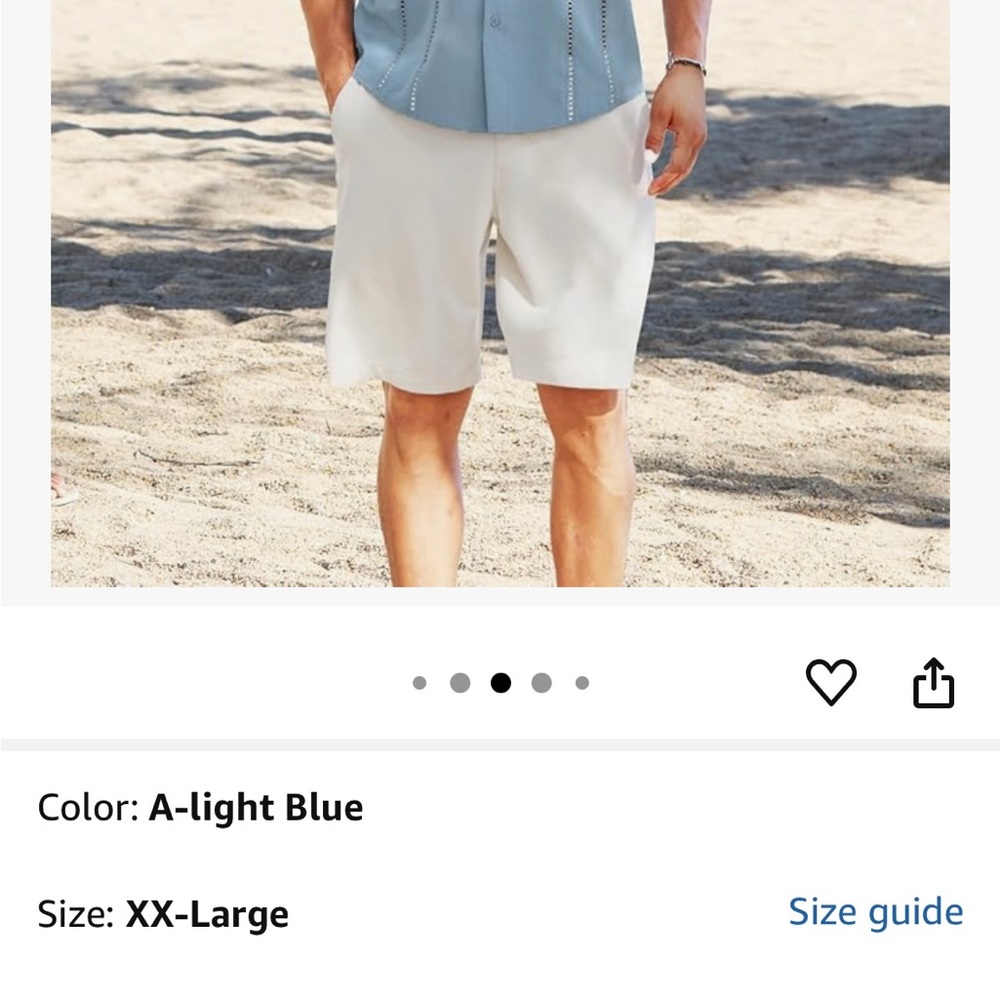 Casual Blue Button Down Shirt, new size large - Picture 2 of 6